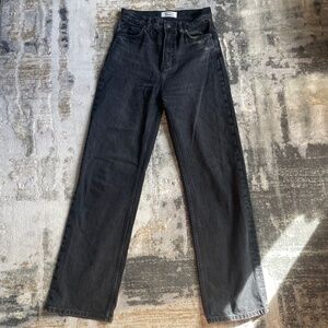 Reformation Wilder High Rise Wide Leg Jeans Black - Size 28